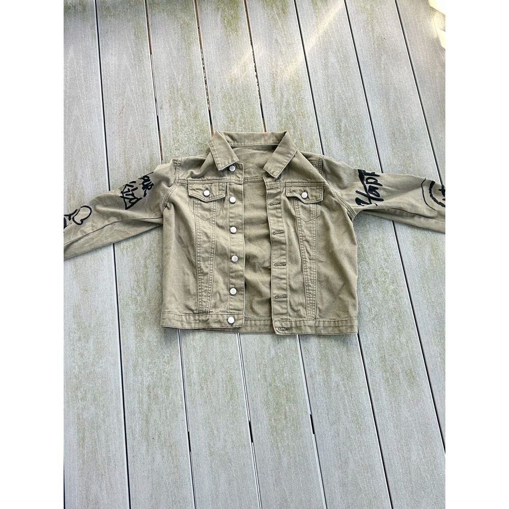 Y2K Graffiti Sleeve Denim Jacket